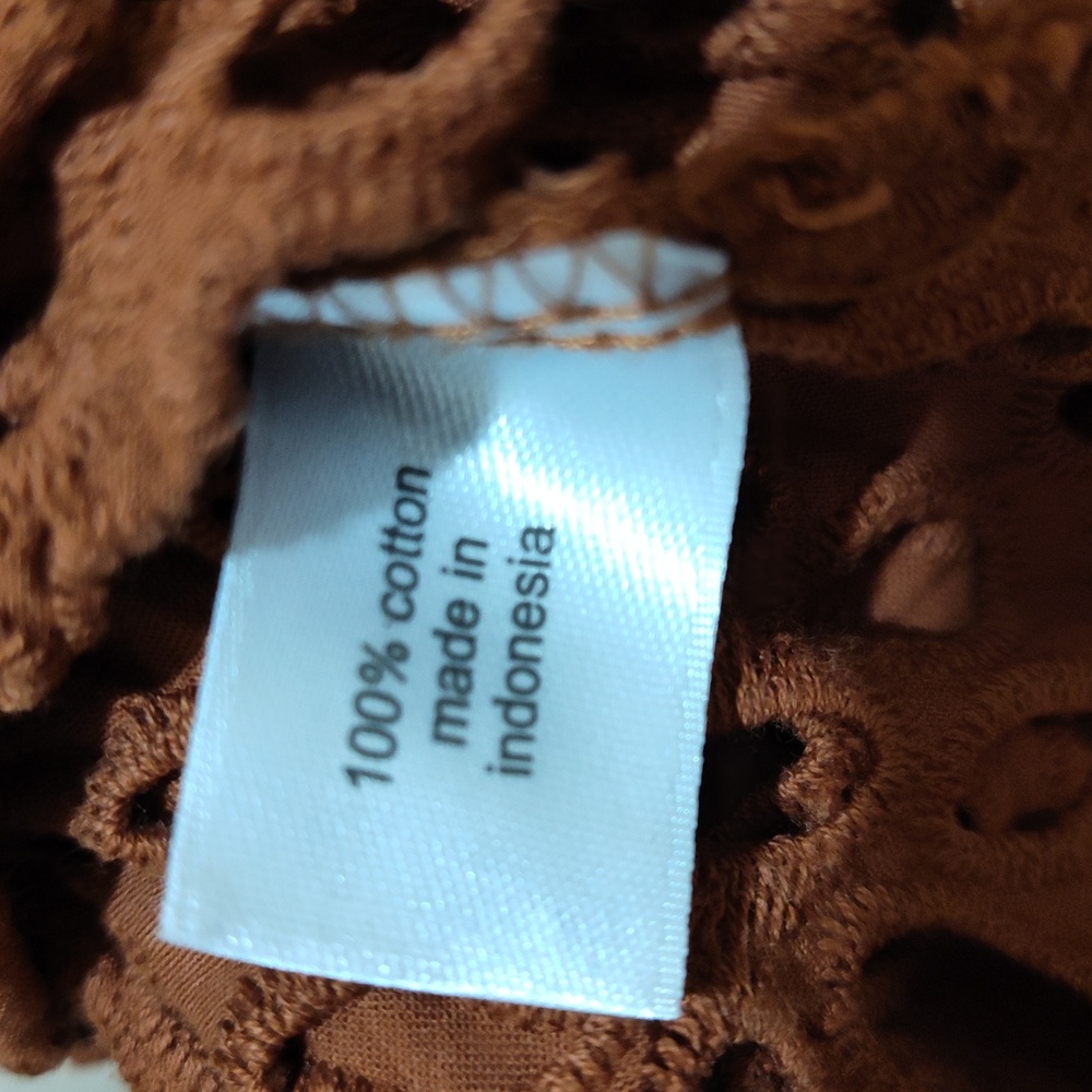 Lane Bryant Brown Puff Sleeve Blouse with Tie Front - Picture 4 of 8
